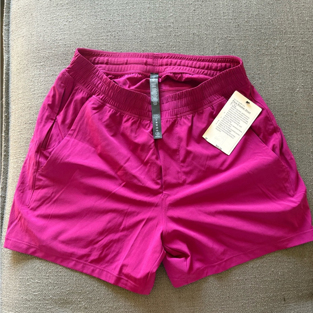 Lululemon Pace Breaker Linerless Short 5" magenta NWT